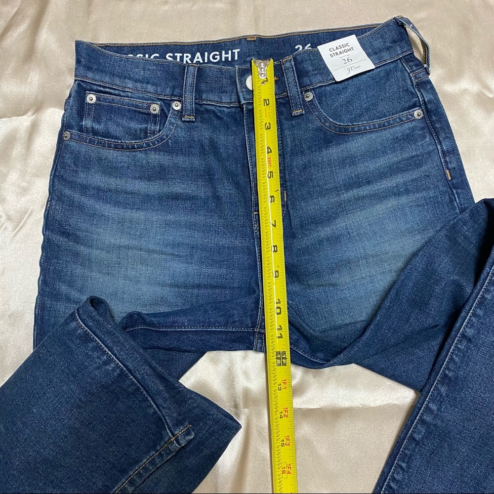New J. Crew High Rise Classic Straight Leg Jeans Blue Denim Women’s Size 26 - Picture 7 of 15